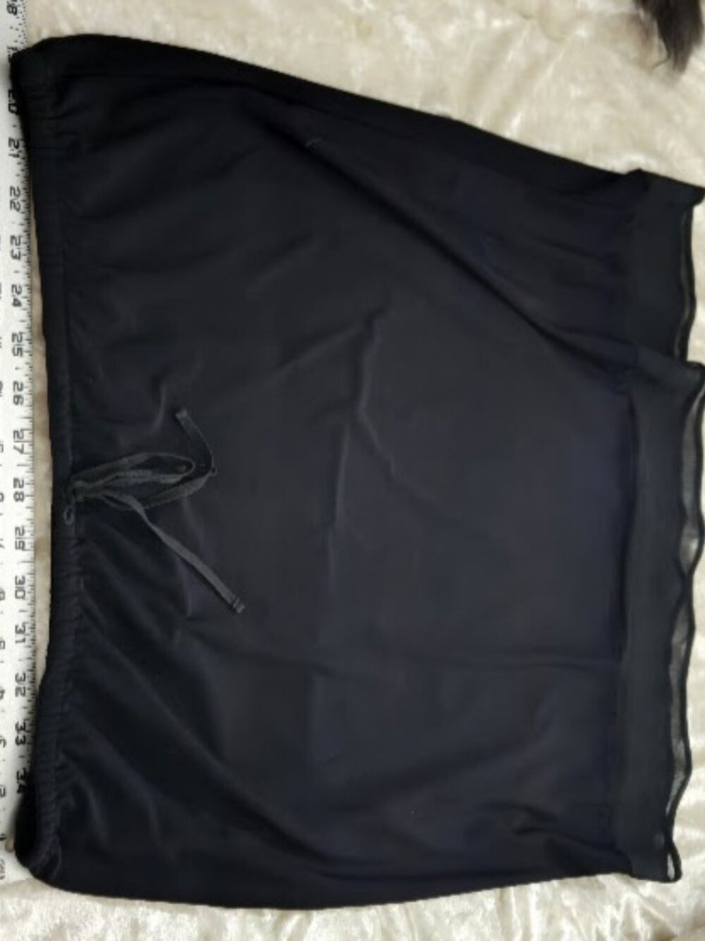 Simply Vera Vera Wang Black Mesh Overlay Skirt M Drawstring Athleisure Pull On